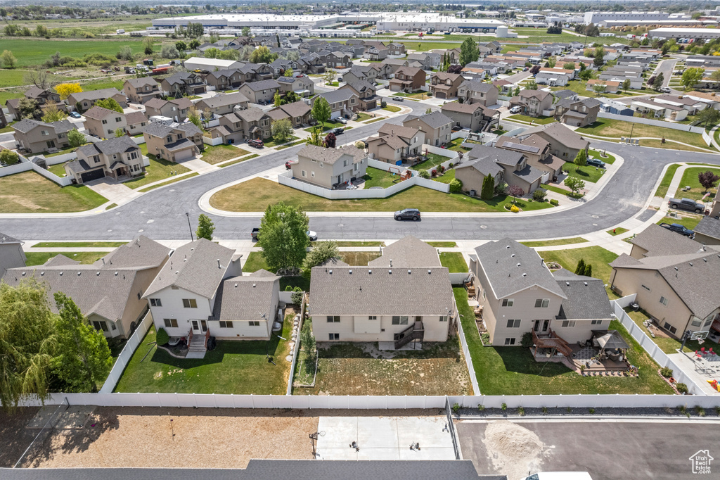 Aerial view with a residential view