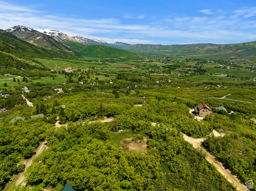 Birds eye view of property featuring a mountain view