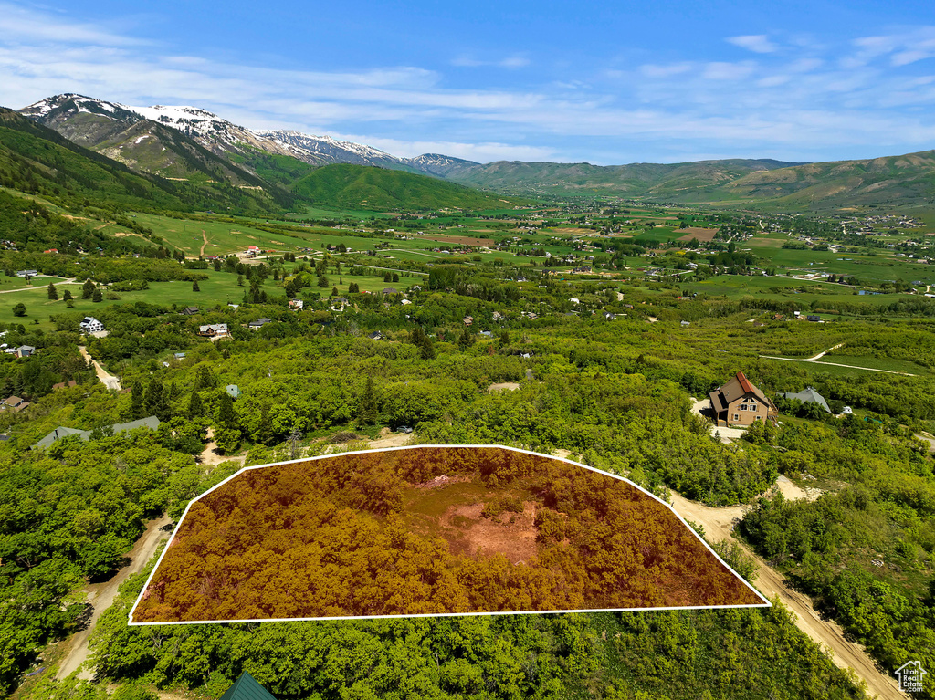 Bird\\\'s eye view featuring a mountain view