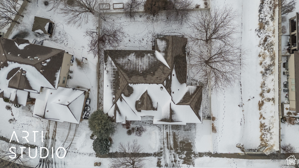 View of snowy aerial view