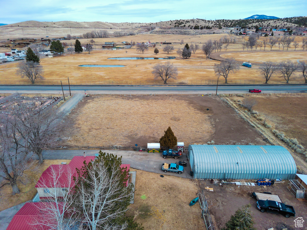 Drone / aerial view with a mountain view