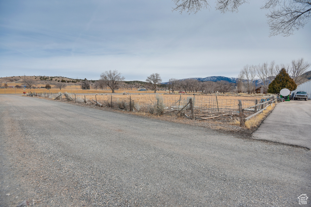 View of road with a mountain view and a rural view