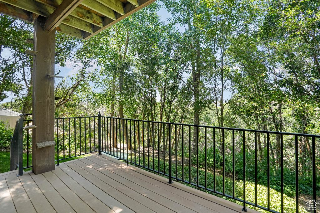 View of wooden deck