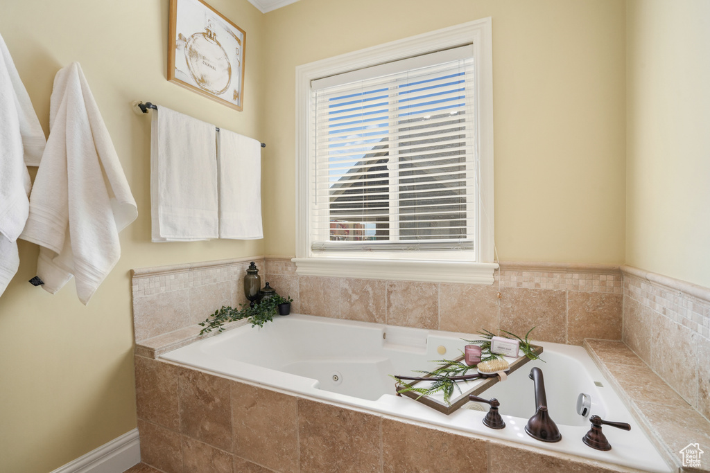 Bathroom with a whirlpool tub