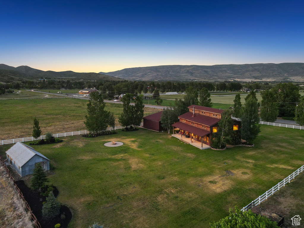 Mountain view featuring rural landscape