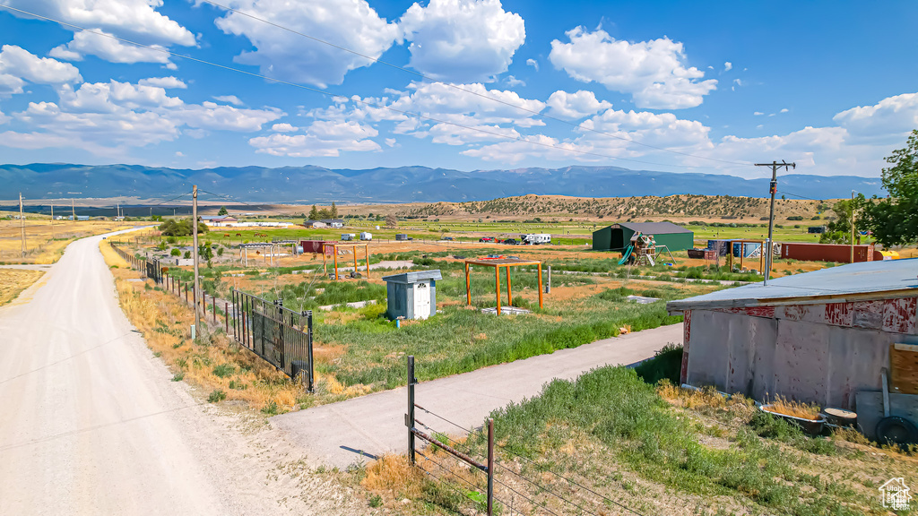 View of mountain feature with a rural view