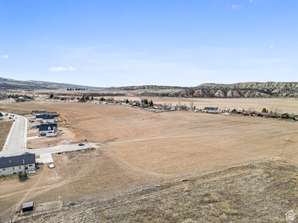 Bird's eye view with a mountain view and a rural view