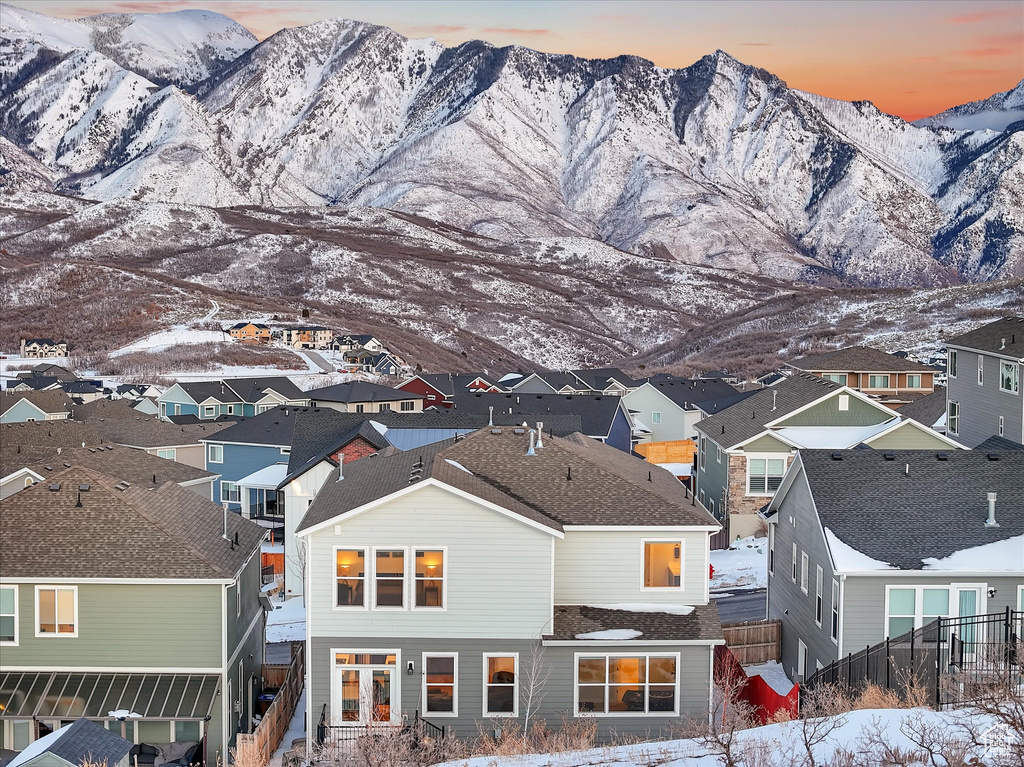 Mountain view featuring a residential view