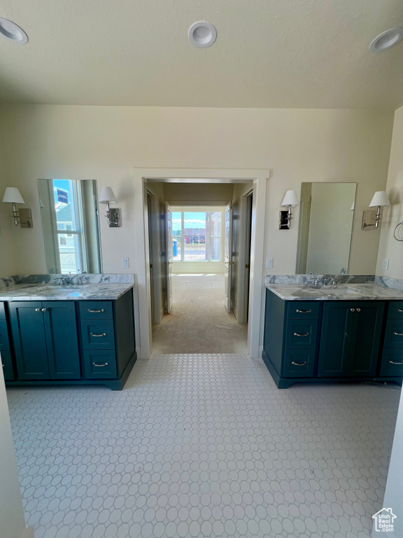 Bathroom with two vanities