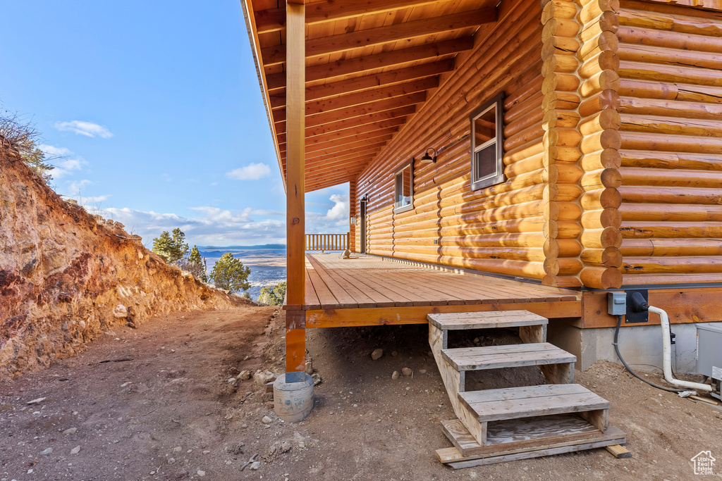 View of wooden deck