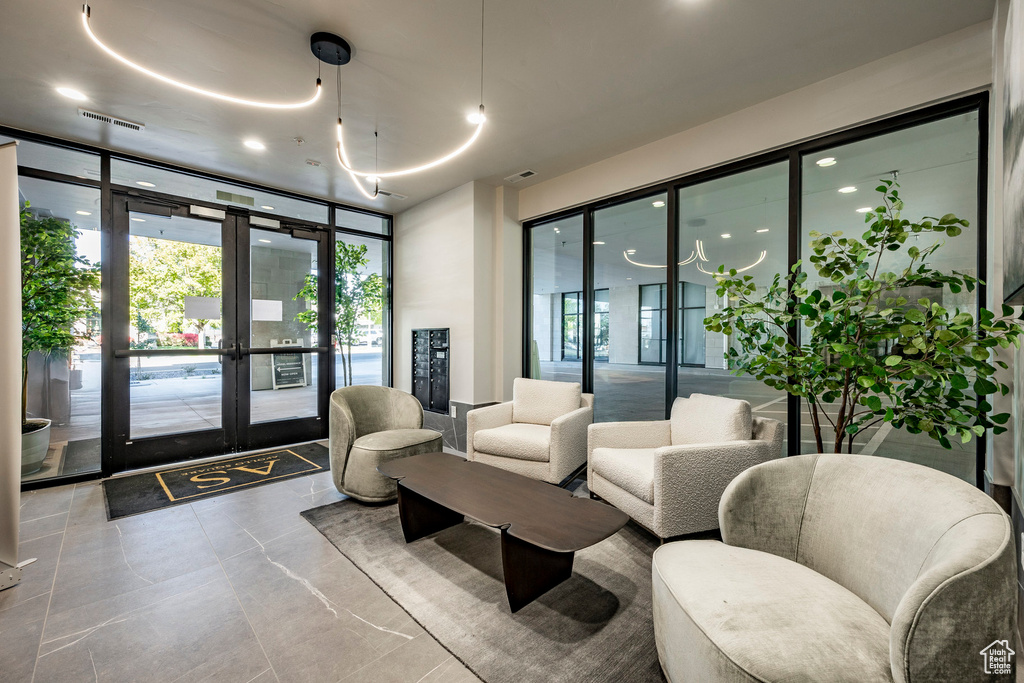 Building lobby with visible vents