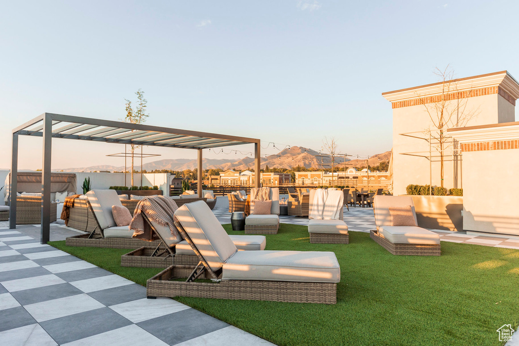 View of patio featuring outdoor lounge area