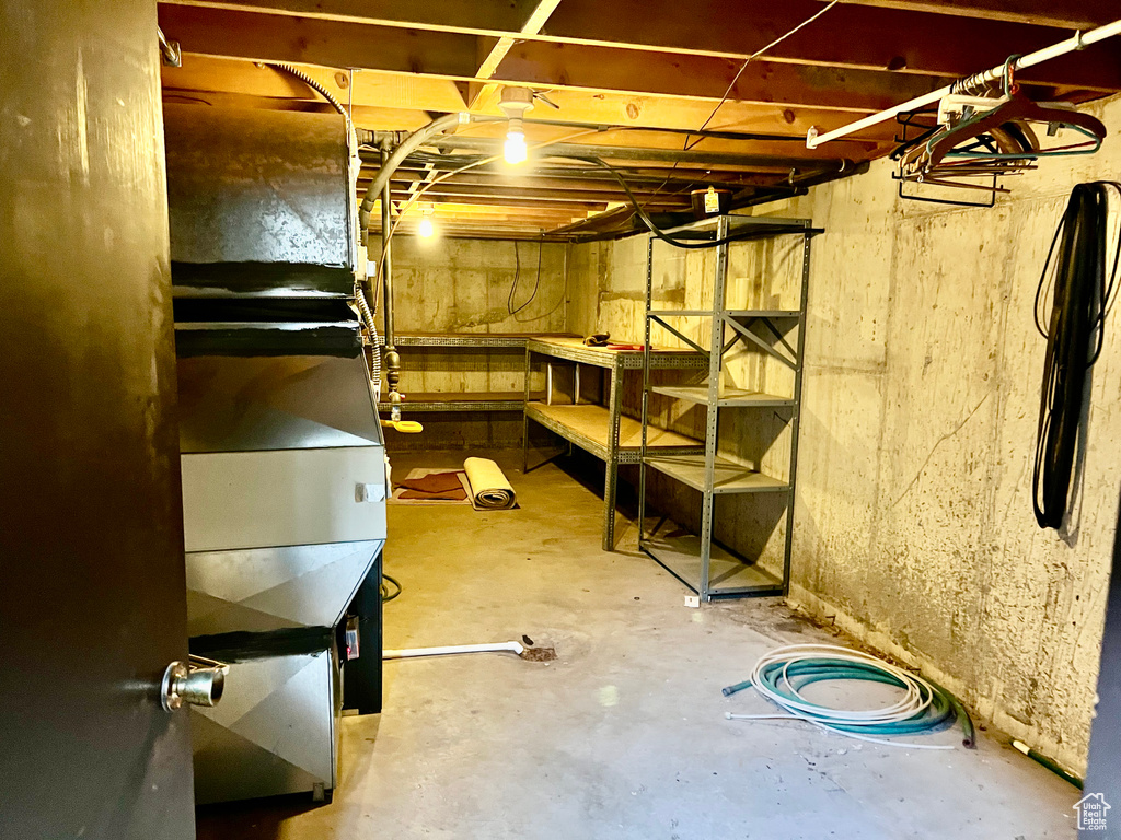 View of unfinished basement