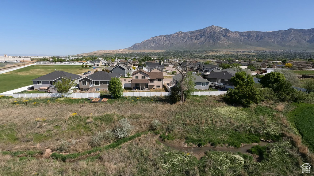 Mountain view with nearby suburban area