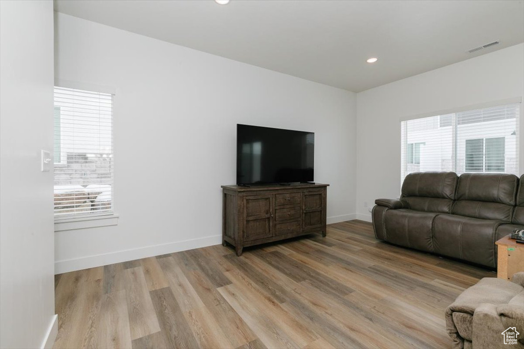 Living room featuring light hardwood / wood-style floors