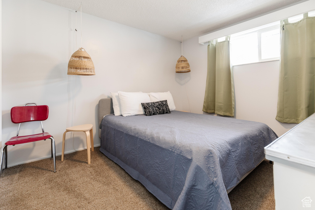 Bedroom featuring carpet