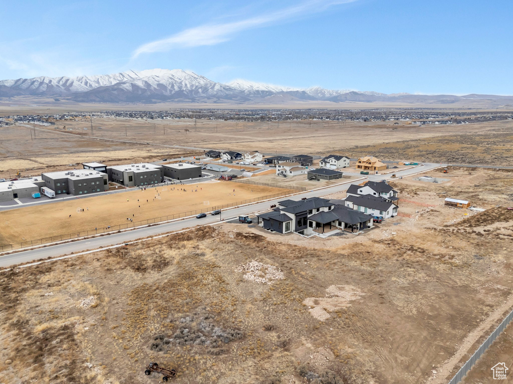 Aerial view featuring a mountain view