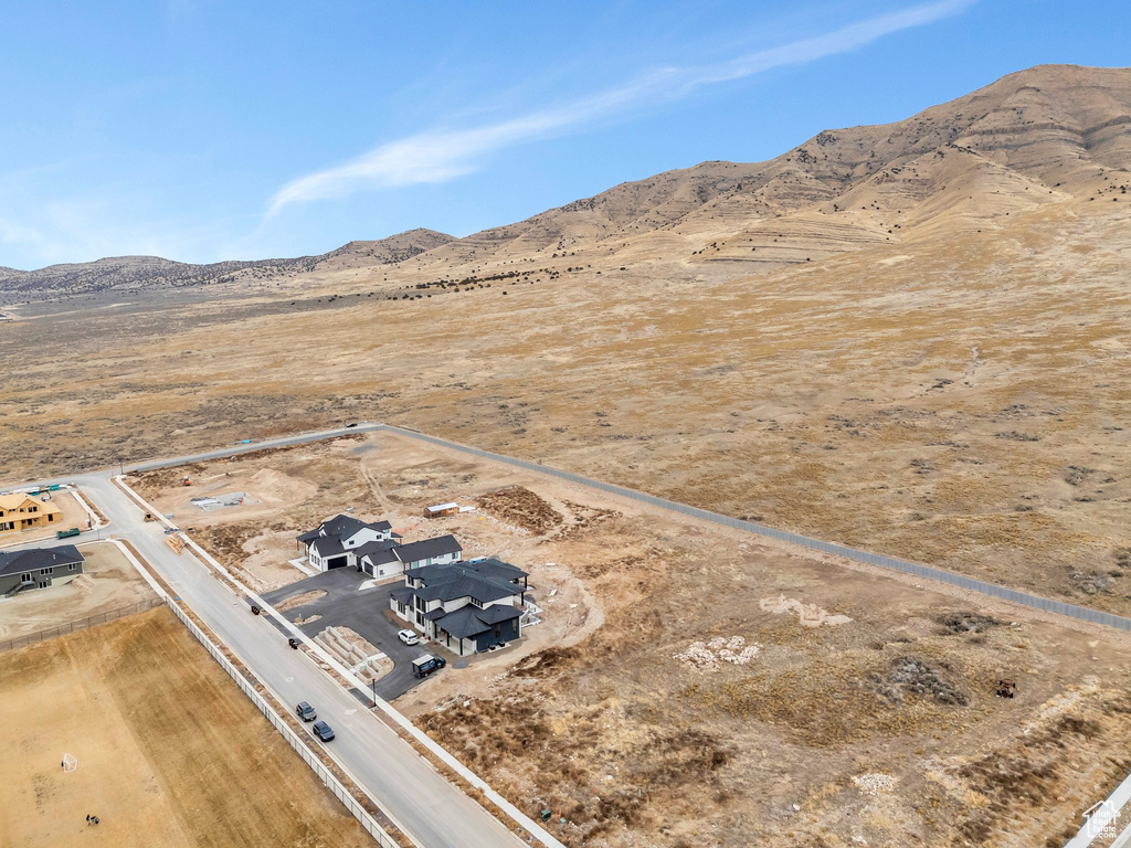 Drone / aerial view with a mountain view