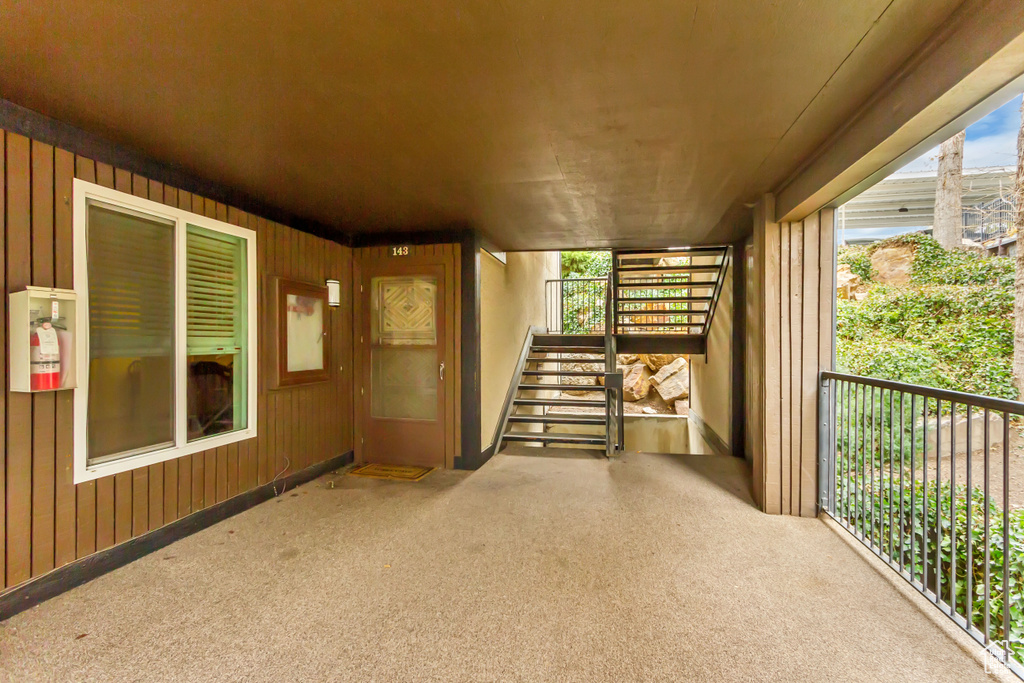 View of patio / terrace with a balcony