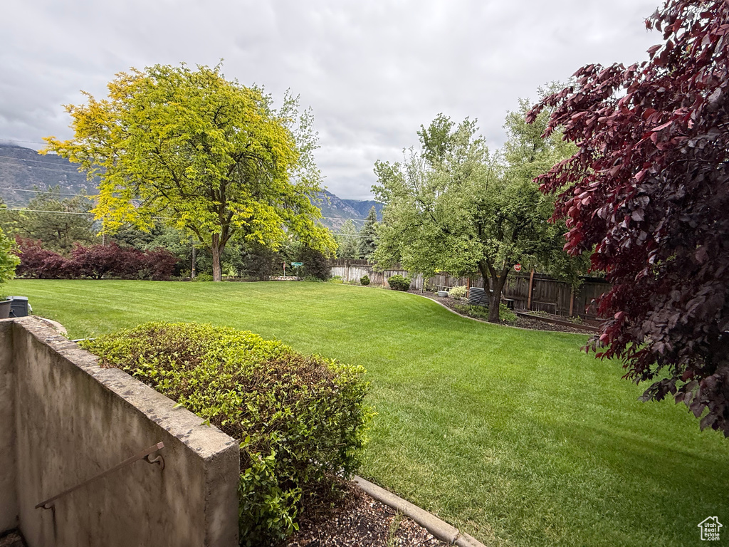 View of yard featuring a mountain view