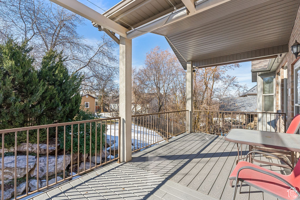 View of wooden deck