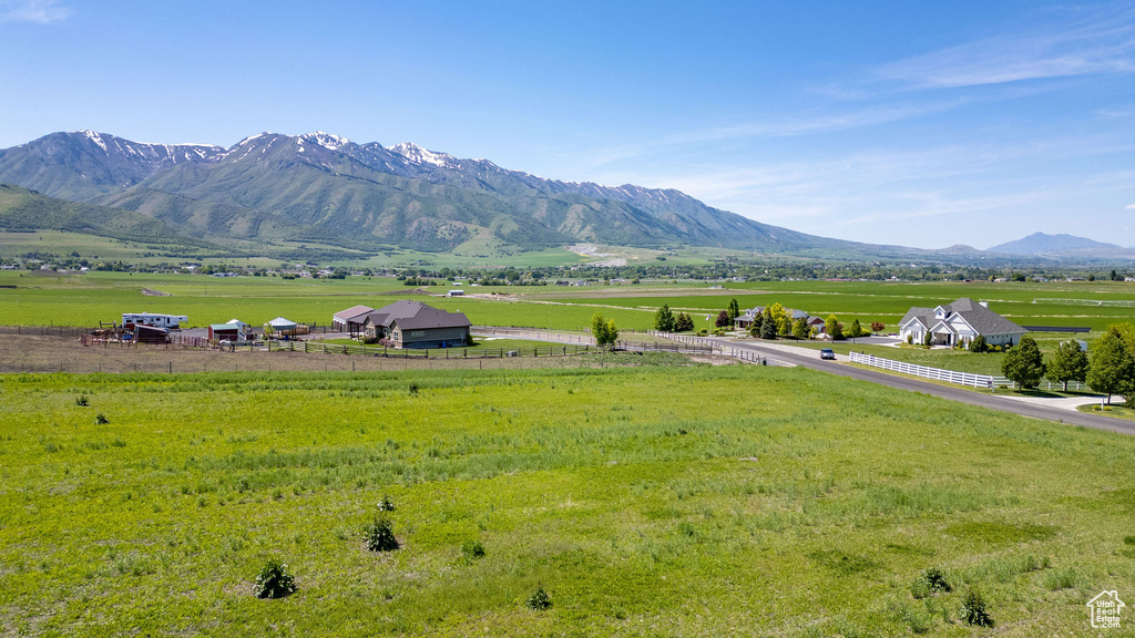 Mountain view featuring rural landscape and agricultural land