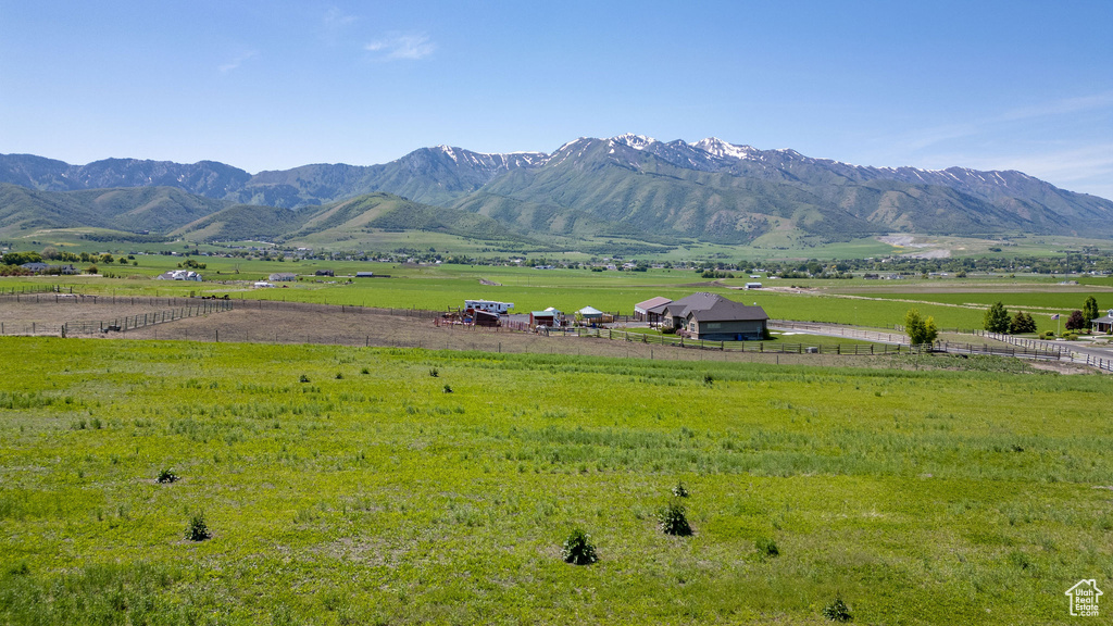 Mountain view featuring rural landscape and a pastoral area
