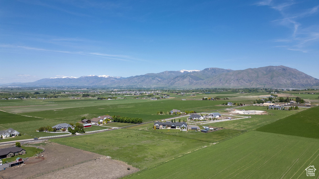 View of mountain background with rural landscape