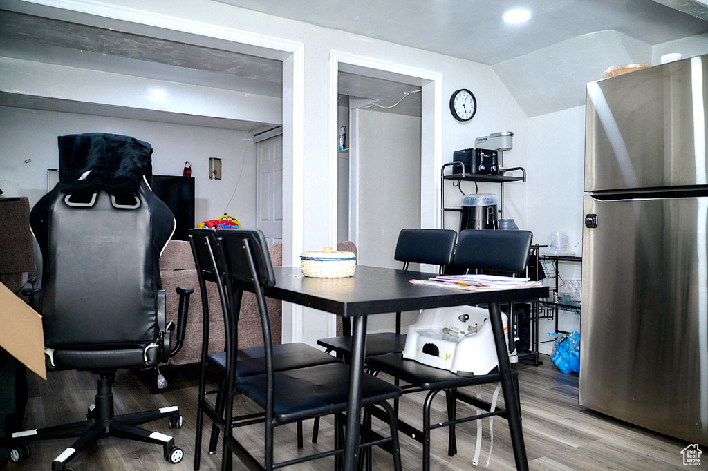 Dining room with wood finished floors