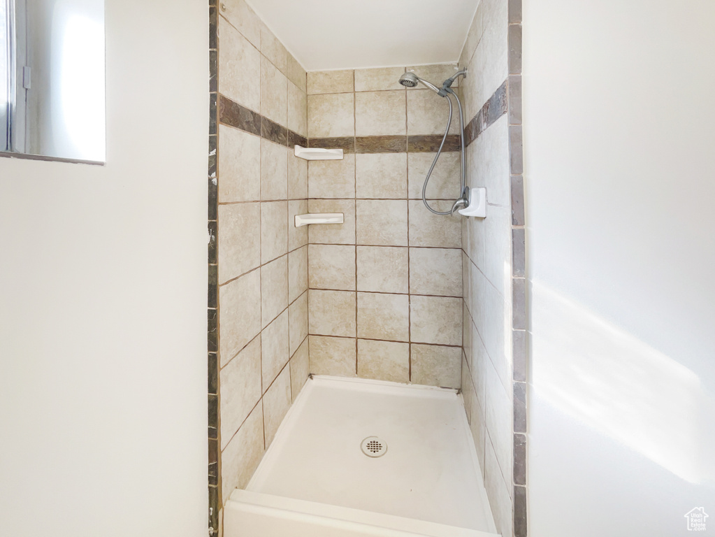 Bathroom with a shower stall