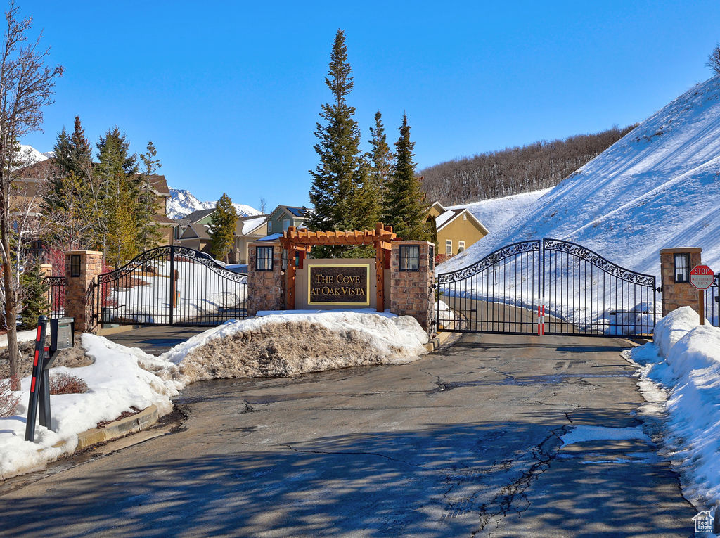 View of snow covered gate
