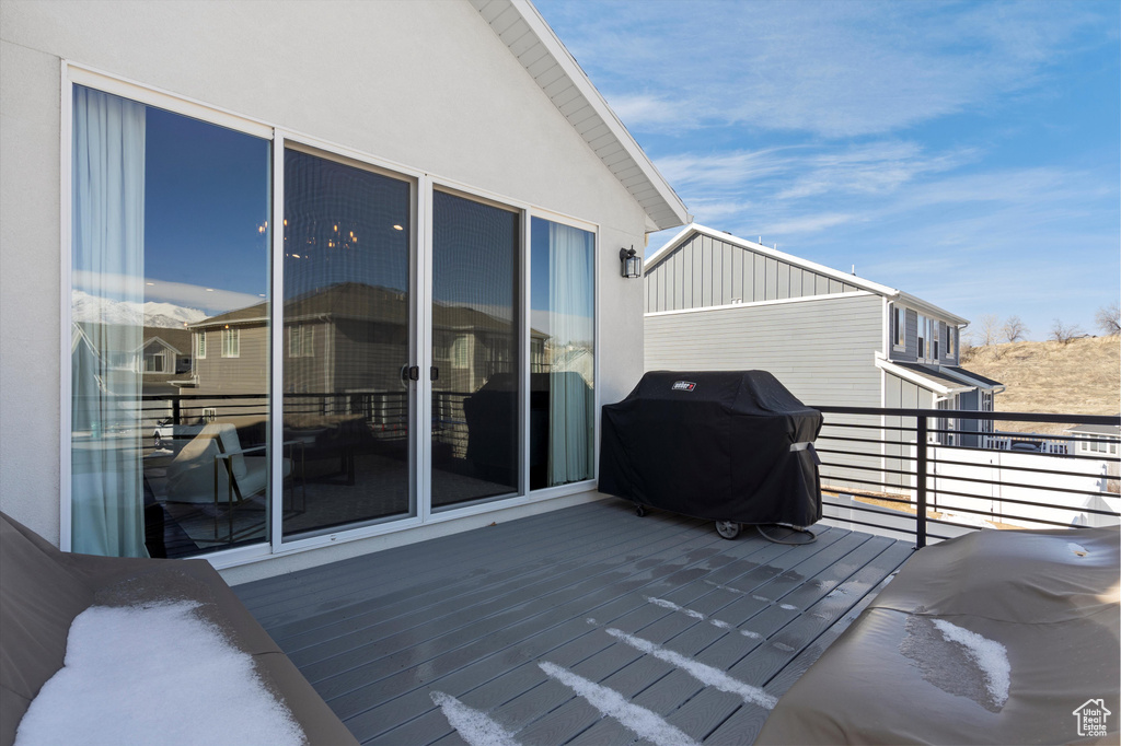 Deck featuring grilling area