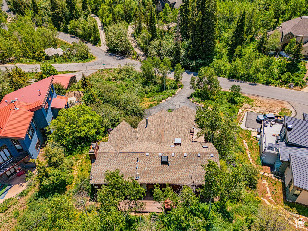 Aerial perspective of suburban area