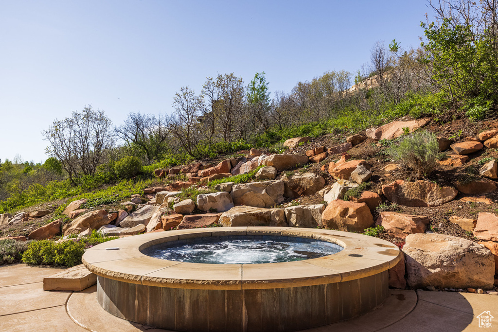 Exterior view of a hot tub