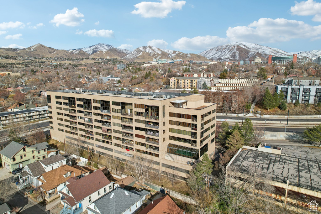 View of property with a mountain view