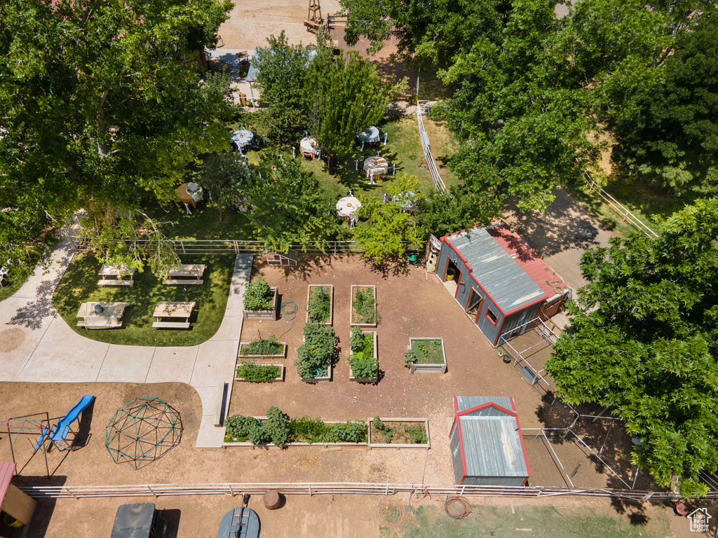 Birds eye view of property