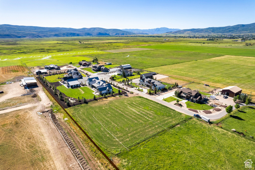 Drone / aerial view with a rural view and a mountain view