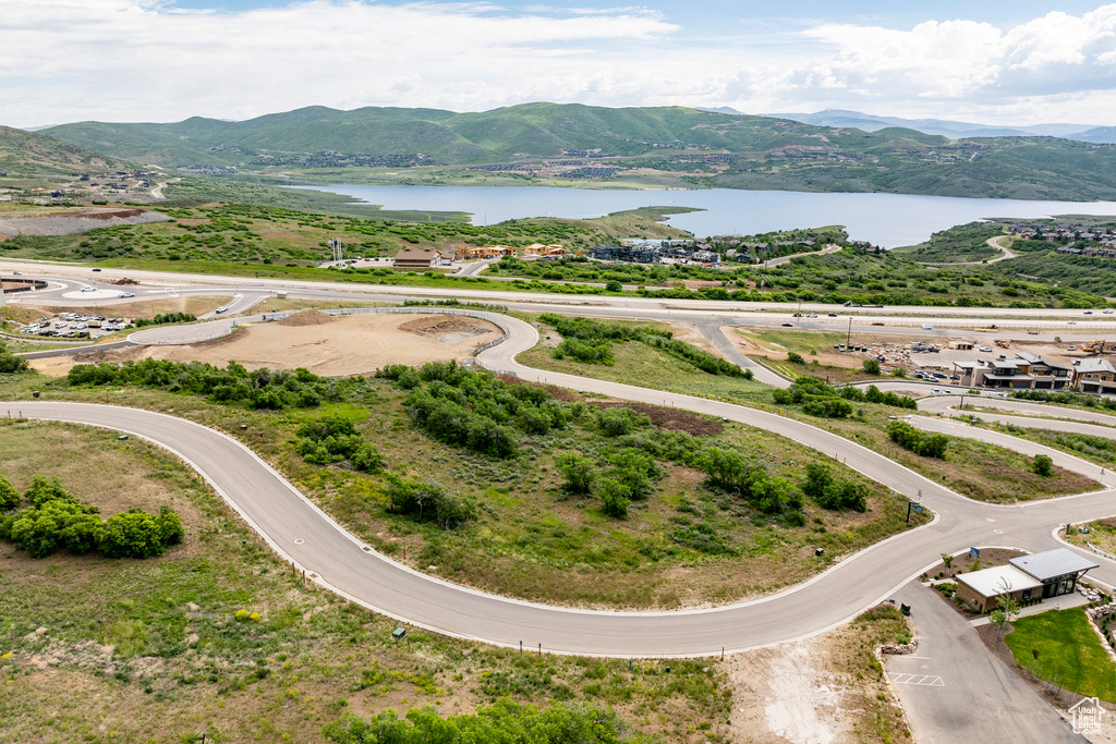 Drone / aerial view of a water and mountain view