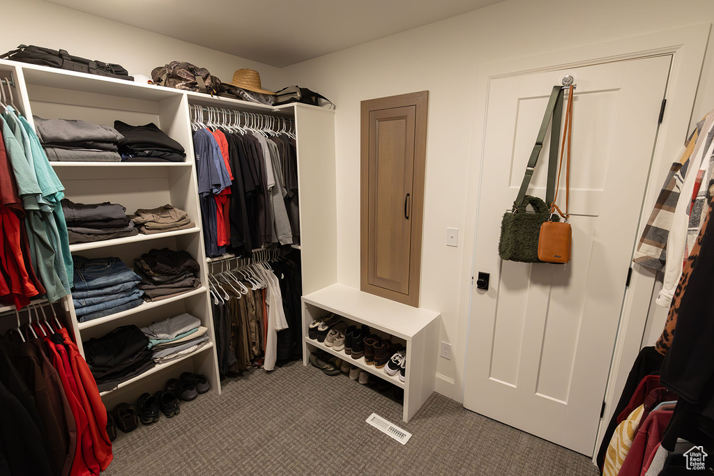 View of walk in closet