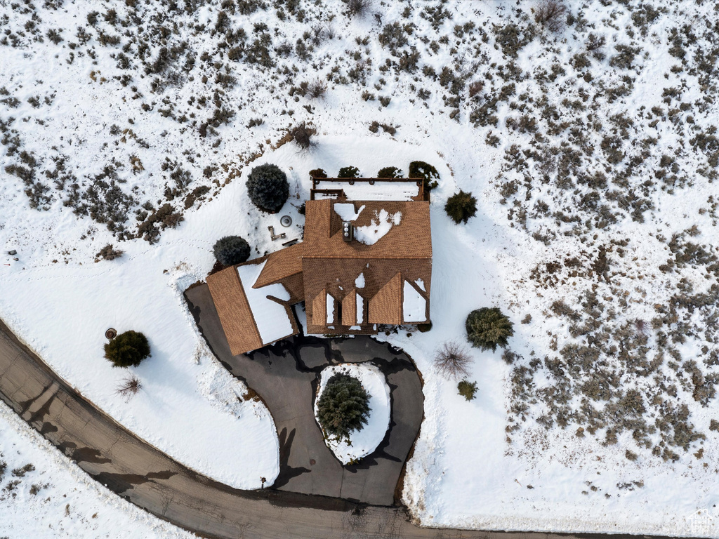 View of snowy aerial view