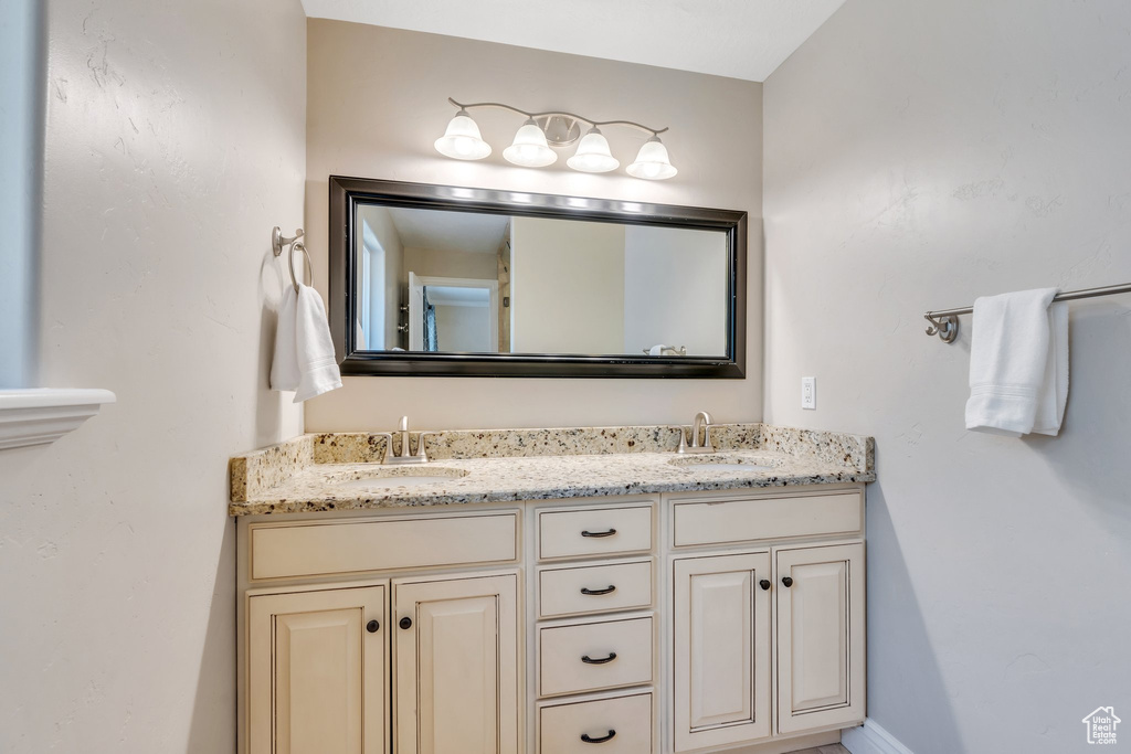 Bathroom with a sink and double vanity