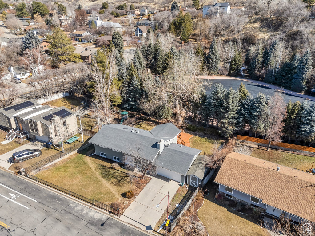 Drone / aerial view with a residential view