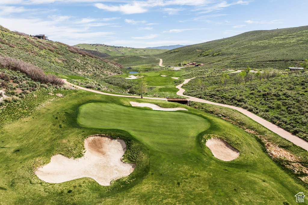 View of community featuring a mountain view and golf course view
