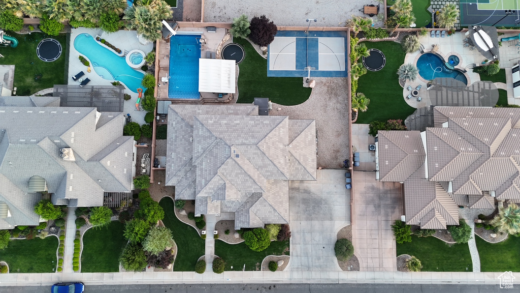 Bird's eye view of a pool