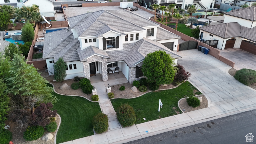 Aerial view of residential area