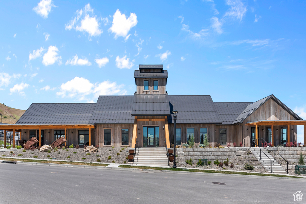 Exterior space featuring metal roof and a standing seam roof