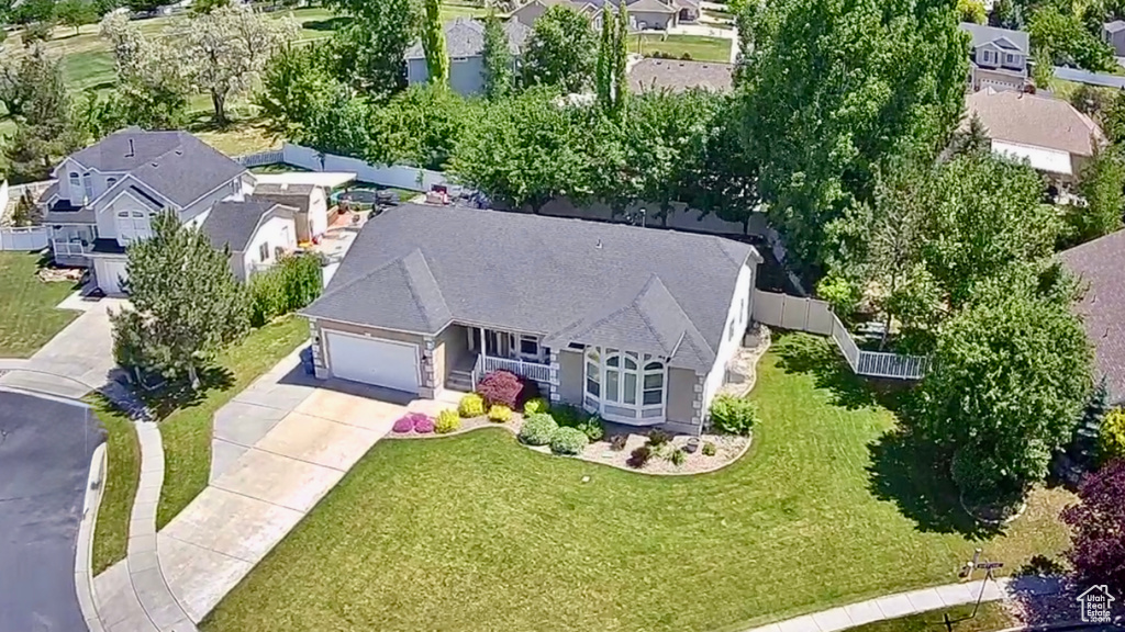 Aerial view of residential area
