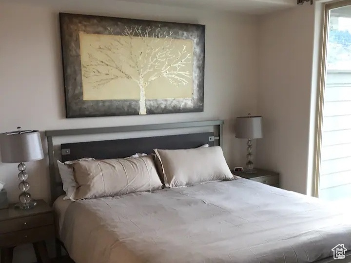 Bedroom featuring visible vents