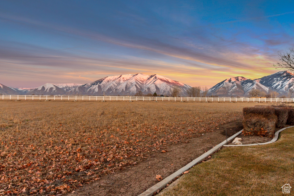 View of mountain feature with a rural view