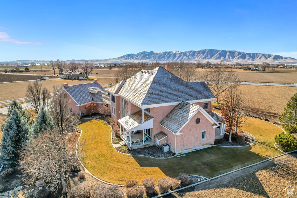 Bird\'s eye view featuring a rural view and a mountain view